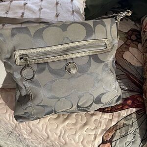 Coach Silver and Gray Clutch